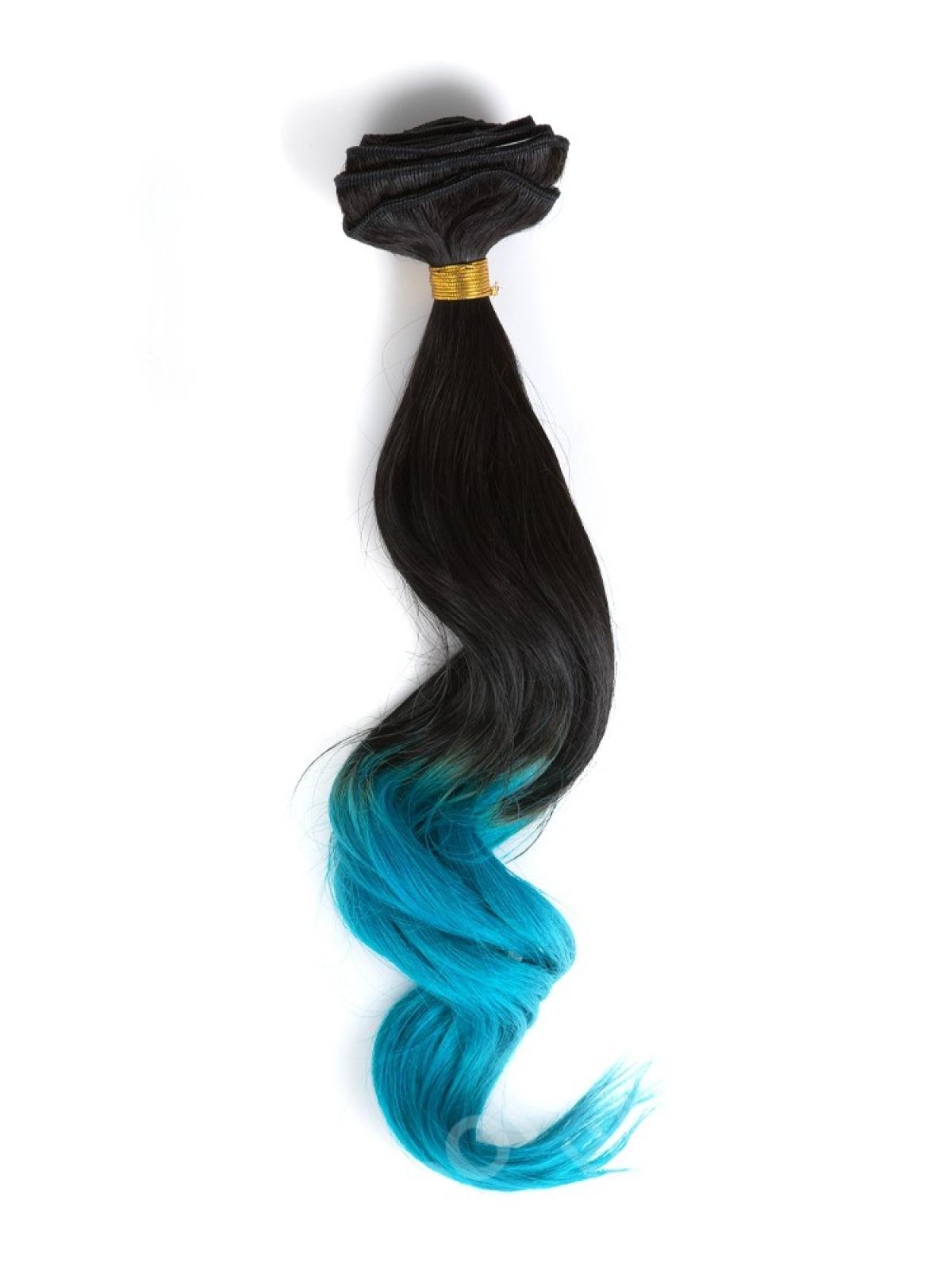 Schwarz Nach Blau Farbband Bunte Ombre Clip In Hair Extensions Cd010 Hairpieces Donalovehair