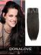 Dunklest Braun indisch remy clip in hair extensions SD004