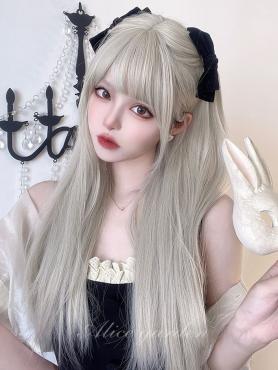 WEISS BLOND LANGE GERADE HÜBSCHE LOLITA PERÜCKE LG952