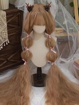 120CM SUPER LANGE FLACHS BRAUN RIPPLE MAIS LOCKEN LOLITA PERÜCKE LG939