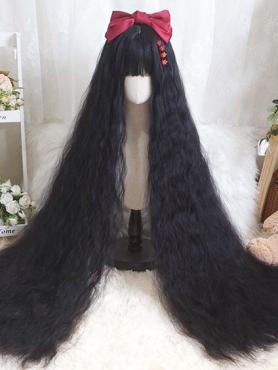 120CM SUPER LANGE SCHWARZE MAISLOCKEN LOLITA PERÜCKE LG944