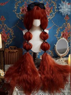 120CM SUPER LANGE ORANGE ROTE KRÄUSELUNG MAIS LOCKEN LOLITA PERÜCKE LG940