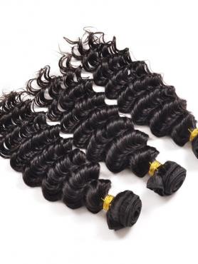 Tief Welle 100% Rein Remy Clip in Haar Weaves WDH005