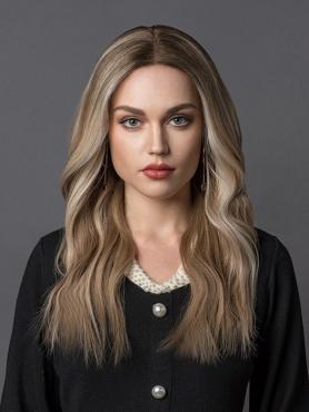 Blonde Balayage Lange Wellige Echthaar Perücke HH119